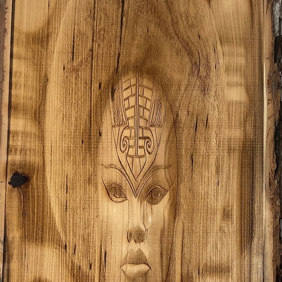 Wooden Engraved African Lady 10”x17” - Picture 1 of 3